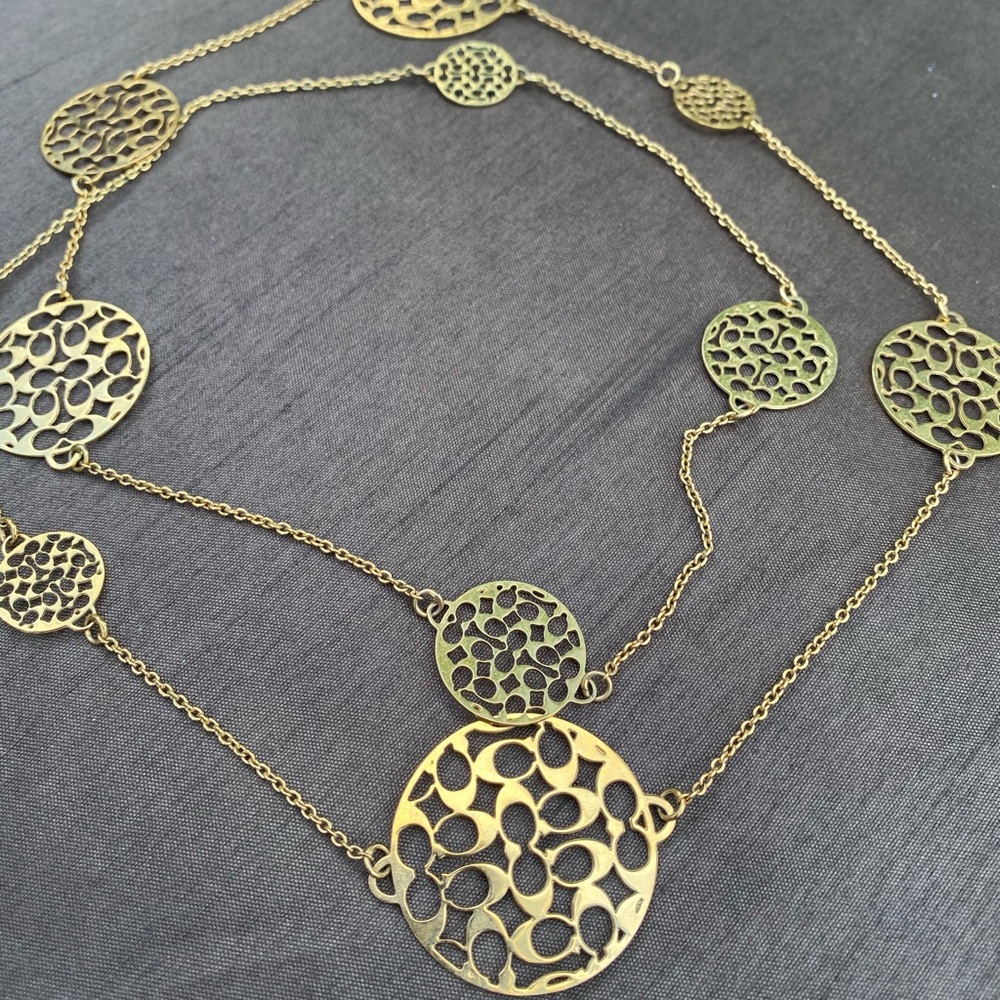 SOLD - Coach Logo Circle Necklace